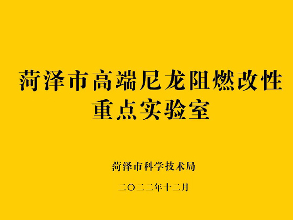 菏泽市高端尼龙阻燃改性重点实验室